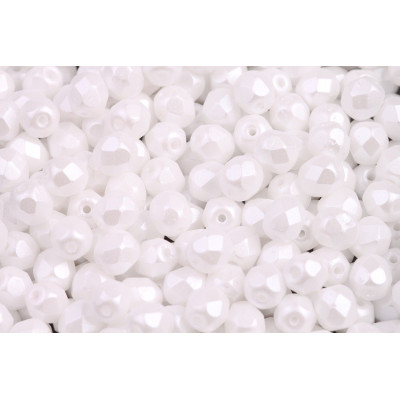 Fire Polished Beads 8mm Pastel Snow White 02010/25001 | Glass Beads