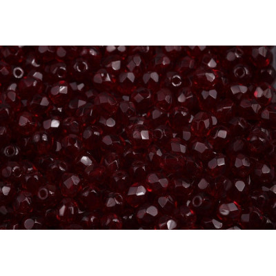 Fire Polished Beads 8mm Garnet Red 90110 | Czech Glass Beads