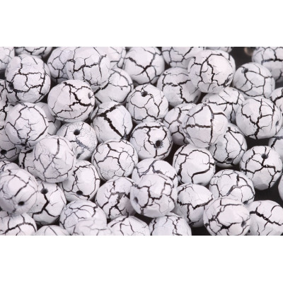 Fire Polished Beads 8mm Ionic White/Jet 02010/24601 | Rutkovsky