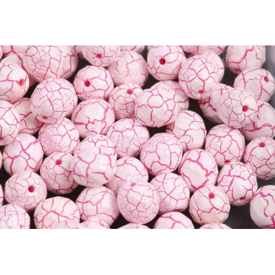 Fire Polished Beads 8mm Ionic White Pink 02010/24603 | Glass Beads