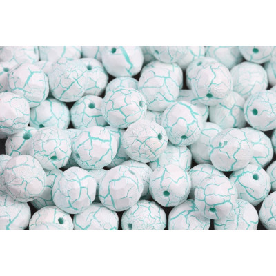 Fire Polished Beads 8mm Ionic White/Green 02010/24605 | Rutkovsky