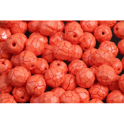 Fire Polished Beads 8mm Ionic Orange Dark Red 02010/24608