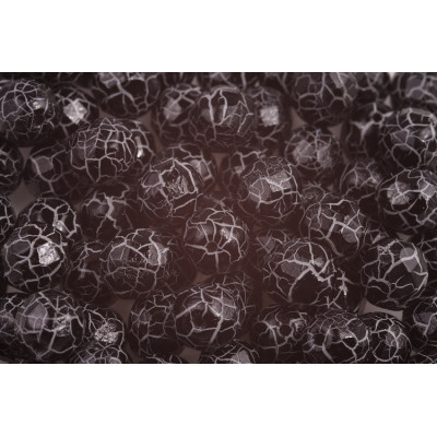 Fire Polished Beads 8mm Ionic Jet/White 02010/24619 | Rutkovsky