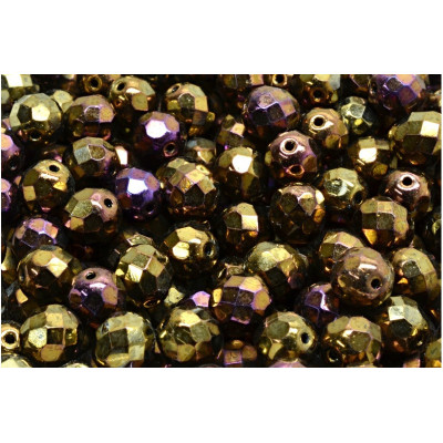 Fire Polished Beads 8mm Jet Brown Iris 23980/21415 | Rutkovsky