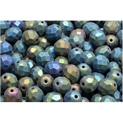 Fire Polished Beads 8mm Jet Green Iris 23980/84100/21455 | Rutkovsky