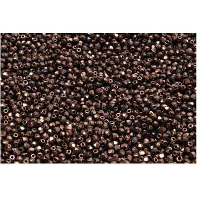 Fire Polished Beads 2mm Jet Bronze 23980-14415 | Czech Glass