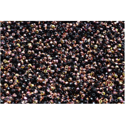 Fire Polished Beads 2mm Jet Rose Gold 23980-28009 | Czech Glass