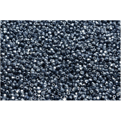 Czech Fire Polished Beads 2mm Jet Hematite 23980-14400 | Glass Beads