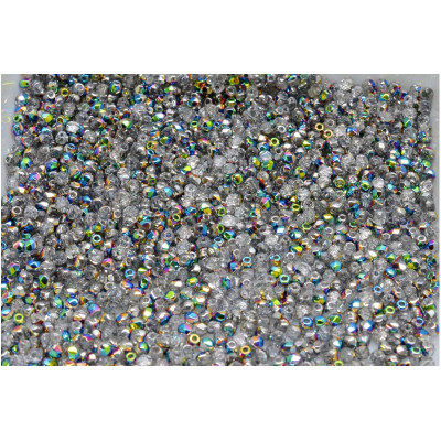 Fire Polished Beads 2mm Crystal Vitrail 00030-28101 | Czech Glass
