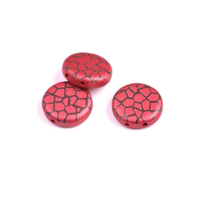 2 Hole Coin Beads N. 19 Red