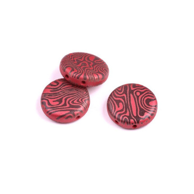 2 Hole Coin Beads N. 20 Red