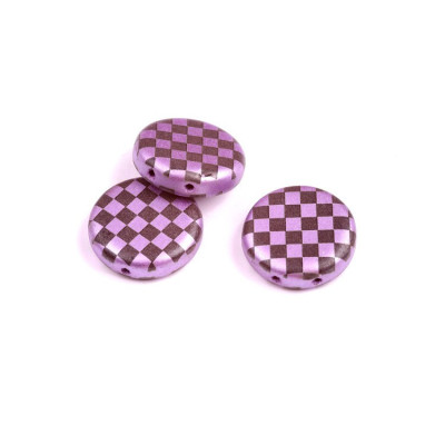 2 Hole Coin Beads N. 22 Pink