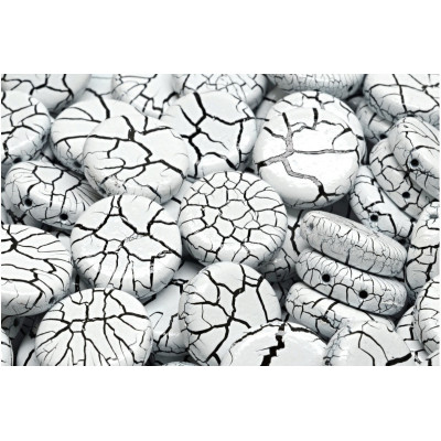 2 Hole Coin Beads N. 50 IONIC WHITE/JET