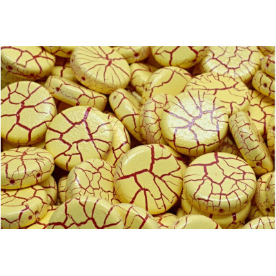 2 Hole Coin Beads N. 55 IONIC LIGHT YELLOW/DARK RED