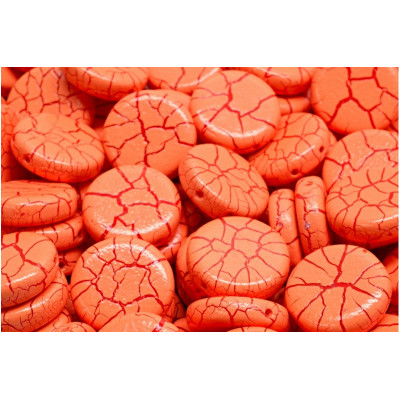 2 Hole Coin Beads N. 57 IONIC ORANGE/DARK RED