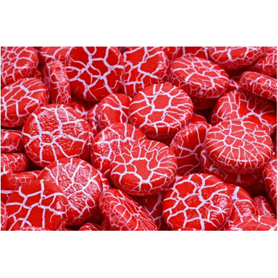 2 Hole Coin Beads N. 59 IONIC RED/WHITE