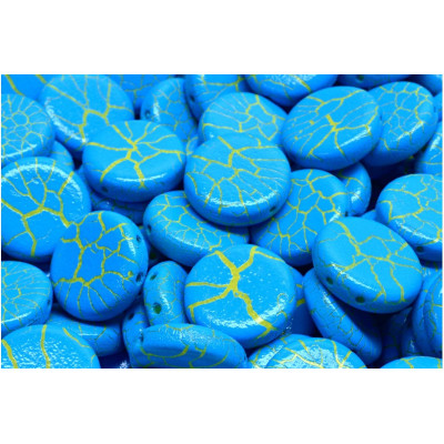 2 Hole Coin Beads N. 62 IONIC BLUE/YELLOW