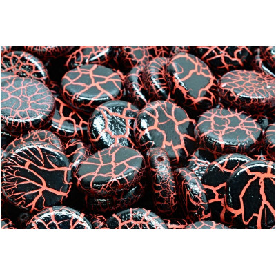 2 Hole Coin Beads N. 65 IONIC JET/ORANGE