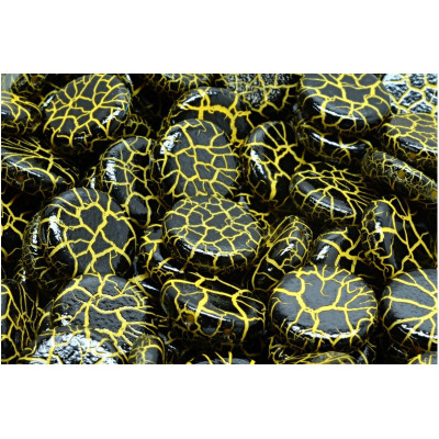 2 Hole Coin Beads N. 66 IONIC JET/YELLOW