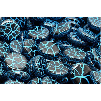 2 Hole Coin Beads N. 67 IONIC JET/BLUE