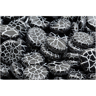 2 Hole Coin Beads N. 68 IONIC JET/WHITE