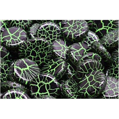 2 Hole Coin Beads N. 69 IONIC JET/GREEN