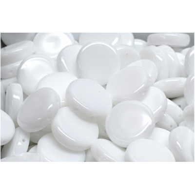 2 Hole Coin Beads N. 70 WHITE ALABASTER