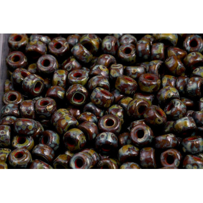 Matubo Round 2/0 Beads Green Travertine 53410/86805 | Czech Glass