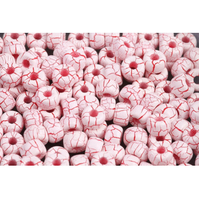 Matubo Round 2/0 Czech Glass Beads Ionic White Red 02010-24602