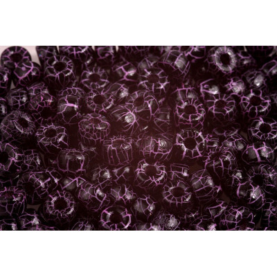 Matubo Round 2/0 Beads Ionic Jet/Pink 02010-24615 | 6mm Czech Glass