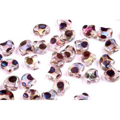 Matubo Ginko Beads Crystal AB Azuro Dot - 7.5mm 2-Hole Czech Glass