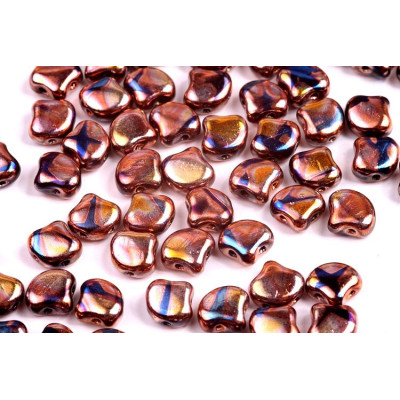 Matubo Ginko Beads 7.5mm Jet Blue Sun Batik | Czech Glass 2-Hole