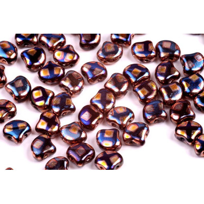 Matubo Ginko Beads Jet Blue Sun Cube - 7.5mm Czech Glass Two-Hole