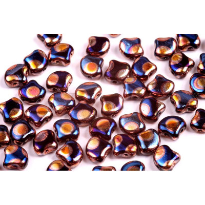 Matubo Ginko Beads Jet Blue Sun Dot 7.5mm | Czech Glass Two-Hole