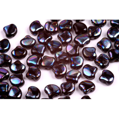 Matubo Ginko 2-Hole Beads Jet Full AB Batik | Czech Glass