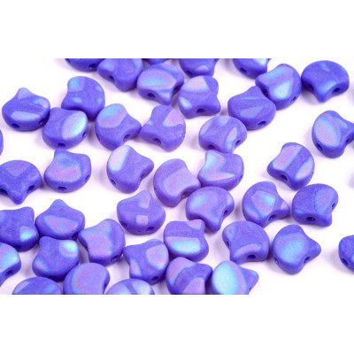 Matubo Ginko Beads 7.5mm - Opaque Blue Matte AB Batik