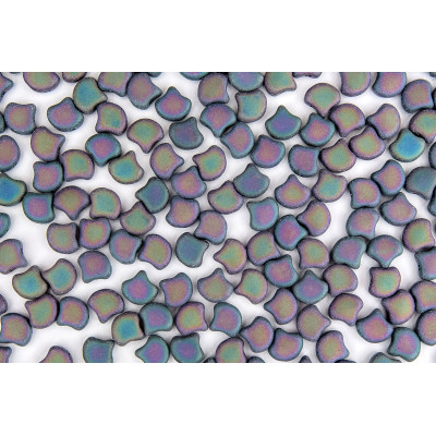 Matubo Ginko Beads 7.5mm Jet Red Iris Mat - Czech 2-Hole Glass