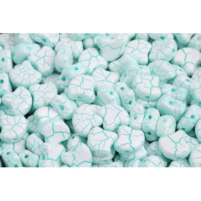 Matubo Ginko Beads 7.5mm - Ionic White/Green - Czech Glass