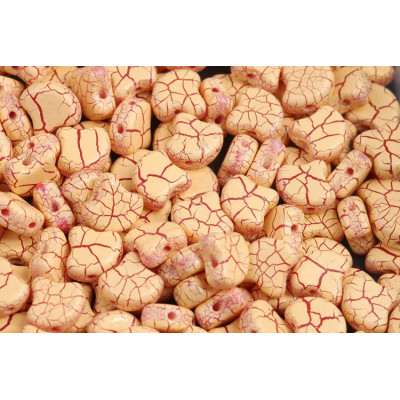 Matubo Ginko 2-Hole Beads 7.5mm Ionic Light Yellow/Dark Red