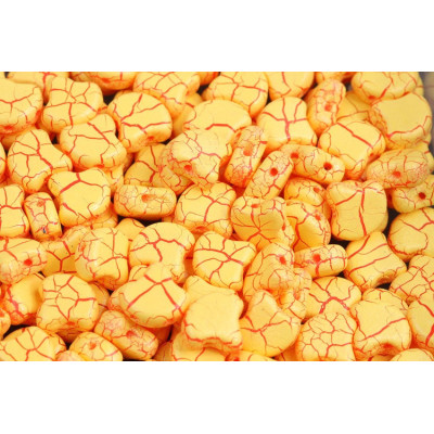 Matubo Ginko Beads 7.5mm Ionic Yellow/Red - Two-Hole Czech Glass