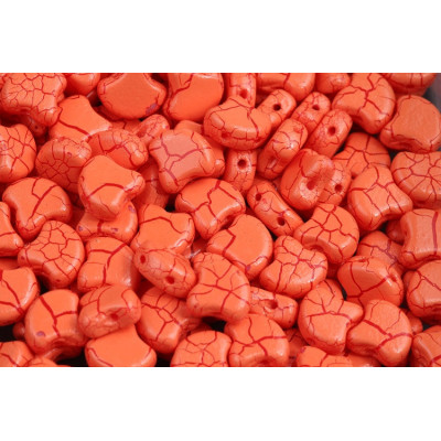 Matubo Ginko Beads 7.5mm - Ionic Orange/Dark Red Czech Glass