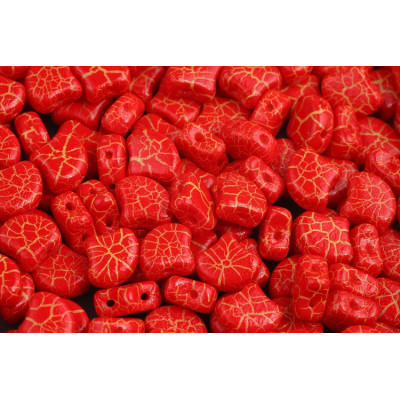 Matubo Ginko Beads Ionic Red/Yellow 7.5mm - Czech 2-Hole Glass