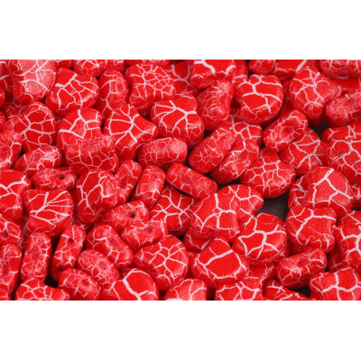 Matubo Ginko Beads 7.5mm - Ionic Red/White Czech Glass