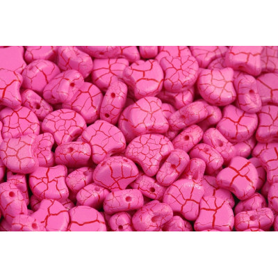 Matubo Ginko 2-Hole Beads - Ionic Pink/Red 7.5mm Czech Glass