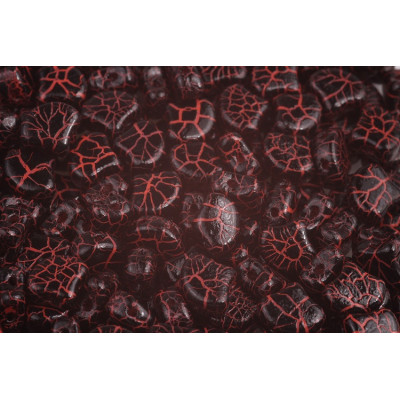 Matubo Ginko Beads 7.5mm Ionic Jet Orange - Two-Hole Czech Glass