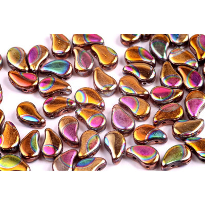 Paisley Duo 8x5 mm N. 102 JET ORANGE RAINBOW BIG DOT