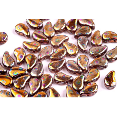 Paisley Duo 8x5 mm N. 103 JET ORANGE RAINBOW CUBE