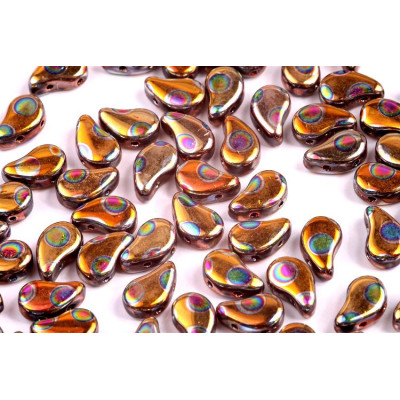 Paisley Duo 8x5 mm N. 104 JET ORANGE RAINBOW DOT
