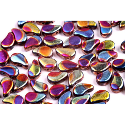 Paisley Duo 8x5 mm N. 105 JET SUMMER RAINBOW BIG DOT