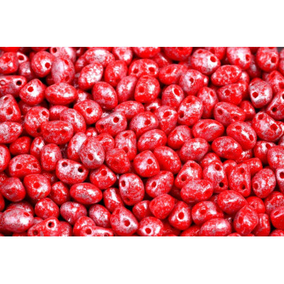 Preciosa Candy™ Oval N. 28 Opaque Red Granite Silver 